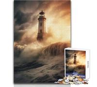 Jigsaw Puzzles for Adults1000 Piece Beacon in The Tempest Enjoyable Quiet Leisure Activity Premium Accurate Edge Craft Toy Size 38x52cm