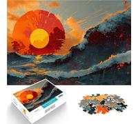 Jigsaw Puzzles for Adults1000 Piece beautiful art sunset sea Made of cardboard for age 14+ Suitable for couples Fun at Home Activities, Birthday Present,Travel Gifts。size：38x52cm/14.96x20.47inch