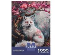 Jigsaw Puzzles for Adults1000 Piece Beautiful Fox Blossom Tree Jigsaw Puzzle Relax Games Difficult Challenge Stress Reduction Gifts 38x26cm/1000pcs