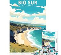 Jigsaw Puzzles for Adults1000 Piece Big Sur California Puzzle For Teenagers Difficult Challenge Educational Challenge Great Gifts for Gaming (38x26cm)