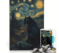 Jigsaw Puzzles for Adults1000 Piece Black Panther Under Starry Night Sky, DIY Toys, Enhance Memory, Deal As Gifts for The Whole Family 38x52cm