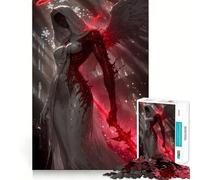 Jigsaw Puzzles for Adults1000 Piece Bloody Angel with Sword in Cathedral Seamless Fit Art, Focus Game Gift, Rest Time Play, Birthday Game Gift (50x75cm)