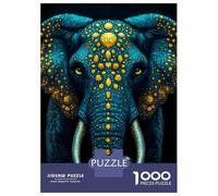 Jigsaw Puzzles for Adults1000 Piece Blue And Gold Elephant Adult Jigsaw Puzzle Toy Wall Decor Precision Cutting Deal As Gifts for The Whole Family 38x26cm/1000pcs