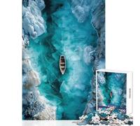 Jigsaw Puzzles for Adults1000 Piece Boat on Frozen Lake Educational Games Birthday Present Toy Wall Decor Fun Activities at Home (38X52CM)