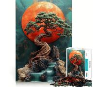 Jigsaw Puzzles for Adults1000 Piece Bonsai Tree with Waterfall Seamless Fit Art, Focus Game Gift, Rest Time Play, Birthday Game Gift (50x75cm)