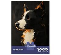 Jigsaw Puzzles for Adults1000 Piece Border Collie Dog Portrait Jigsaw Puzzle Relax Games Difficult Challenge Stress Reduction Gifts 52x38cm/1000pcs