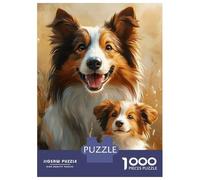 Jigsaw Puzzles for Adults1000 Piece Border Collie Puppy Portrait Jigsaw Puzzle Relax Games Difficult Challenge Stress Reduction Gifts 38x26cm/1000pcs