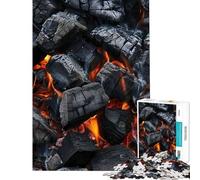 Jigsaw Puzzles for Adults1000 Piece Burning Charcoal Coal Puzzle for Adults Toy Wall Decor Stress Reliever Stress Reduction Gifts (Size 38x52cm)