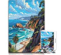 Jigsaw Puzzles for Adults1000 Piece California Beach Pixel Art Educational Game Birthday Present Secret Santa Gifts Size 38x52cm