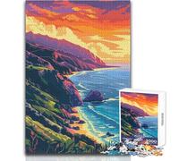 Jigsaw Puzzles for Adults1000 Piece California Beach Sunset Educational Game Birthday Present Secret Santa Gifts Size 50x75cm