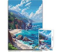 Jigsaw Puzzles for Adults1000 Piece California Coast Pixel Art Educational Game Birthday Present Secret Santa Gifts Size 38x52cm