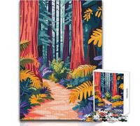 Jigsaw Puzzles for Adults1000 Piece California Redwood Forest Minimalist Art Educational Game Birthday Present Secret Santa Gifts Size 50x75cm