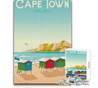 Jigsaw Puzzles for Adults1000 Piece Cape Town Travel Poster Educational Game Birthday Present Secret Santa Gifts Size 38x52cm