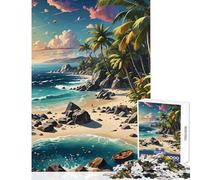 Jigsaw Puzzles for Adults1000 Piece Caribbean Dream DIY Toys Great Gift Relax Games with Matching Poster And Trivia Sheet Size 38x26cm