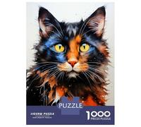 Jigsaw Puzzles for Adults1000 Piece Cat Watercolor Art Adult Jigsaw Puzzle Toy Wall Decor Precision Cutting Deal As Gifts for The Whole Family 38x26cm/1000pcs