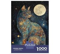 Jigsaw Puzzles for Adults1000 Piece Celestial Cat Art Print Jigsaw for Adults Anti-Stress Toys A Work of Art for Birthday, Chrismas 38x26cm/1000pcs