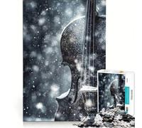 Jigsaw Puzzles for Adults1000 Piece Cello in The Snow, Toy Wall Decor, Staycation Kill Time, Beautiful Design Game 38x26cm