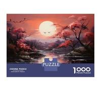 Jigsaw Puzzles for Adults1000 Piece Cherry Blossom Sunset Reflections Adult Jigsaw Puzzle Relaxing Games Staycation Kill Time for Birthday, Chrismas 52x38cm/1000pcs