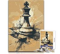 Jigsaw Puzzles for Adults1000 Piece Chess Piece Illustration Enjoyable Quiet Leisure Activity Premium Accurate Edge Craft Toy Size 50x75cm