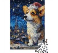 Jigsaw Puzzles for Adults1000 Piece Christmas Corgi Painting Jigsaw for Adults Family Games Analysis And Logic Deal As Gifts for The Whole Family 70x50cm/1000pcs