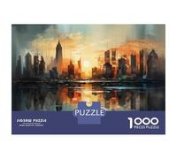 Jigsaw Puzzles for Adults1000 Piece Cityscape Sunset Reflection Adult Jigsaw Puzzle Relaxing Games Staycation Kill Time for Birthday, Chrismas 52x38cm/1000pcs