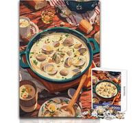 Jigsaw Puzzles for Adults1000 Piece Clam Chowder Feast Educational Game Birthday Present Secret Santa Gifts Size 50x75cm