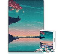 Jigsaw Puzzles for Adults1000 Piece Cliffside Contemplation at Twilight Toy Intellectual Game Difficult Challenge Gifts Ideas Size 38x26cm