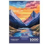 Jigsaw Puzzles for Adults1000 Piece Colorful Mountain Sunset Landscape Jigsaw for Adults Hands-on Game Wall Decoration for Birthday, Chrismas 52x38cm/1000pcs