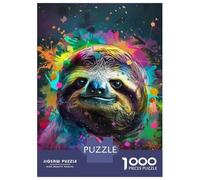 Jigsaw Puzzles for Adults1000 Piece Colorful Sloth Wall Art Print-1 Jigsaw for Adults Hands-on Game Wall Decoration for Birthday, Chrismas 38x26cm/1000pcs