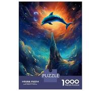 Jigsaw Puzzles for Adults1000 Piece Cosmic Dolphin Jigsaws for Adults Family Games Birthday Present Help The Brain Exercise 52x38cm/1000pcs