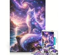 Jigsaw Puzzles for Adults1000 Piece Cosmic Fox Watching Over The Galaxy, Educational Toy, Difficult And Challenge, Improving Love between Couples 38x52cm
