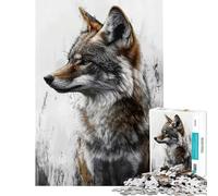 Jigsaw Puzzles for Adults1000 Piece Coyote Portrait with Abstract Background Challenging To Complete Difficult Hard Hands-on Game Suitable for People Aged 14 And Above (38X52CM)