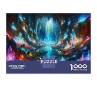 Jigsaw Puzzles for Adults1000 Piece Crystal Cave Luminous Lights Jigsaws for Adults Family Games Birthday Present Help The Brain Exercise 38x26cm/1000pcs