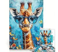Jigsaw Puzzles for Adults1000 Piece Curious Giraffe, Hands-on Game, Precision Cutting, Birthday And Unique Gifts 38x26cm