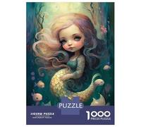 Jigsaw Puzzles for Adults1000 Piece Cute Mermaid Adult Jigsaw Puzzle Toy Wall Decor Precision Cutting Deal As Gifts for The Whole Family 52x38cm/1000pcs