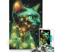 Jigsaw Puzzles for Adults1000 Piece Cybernetic Sphynx Cat Animal, Educational Game, Difficult Hard, Unique Birthday And Xmas Gifts 50x75cm