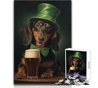Jigsaw Puzzles for Adults1000 Piece Dachshund Loves Brew Enjoyable Quiet Leisure Activity Premium Accurate Edge Craft Toy Size 50x75cm