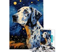 Jigsaw Puzzles for Adults1000 Piece Dalmatian Dog Starry Night Difficult And Challenge Presents for Women Anti-Stress Toys for Age 14+ Game (50X75CM)
