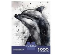 Jigsaw Puzzles for Adults1000 Piece Dolphin Beauty Watercolor Jigsaw Puzzle Relax Games Difficult Challenge Stress Reduction Gifts 70x50cm/1000pcs