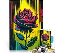 Jigsaw Puzzles for Adults1000 Piece Doodle rose Made of cardboard for age 14+ Family Activities Birthday present。size:26x38cm/10.24x14.96inch