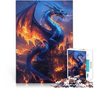 Jigsaw Puzzles for Adults1000 Piece dragon flame Made of wood,for age 14+ fun games for families As a gift for the whole family and friends。size:50x75cm/14.96x20.47inch
