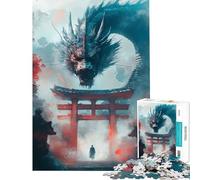 Jigsaw Puzzles for Adults1000 Piece Dragon over Torii Gate Educational Challenge For Family Fun Fun Games for And 14 Years And over (38X52CM)