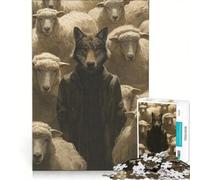 Jigsaw Puzzles for Adults1000 Piece Dressed Wolf Sheep Leader, Relaxing Games, Difficult Challenge, Gifts for Friends And Family 50x75cm