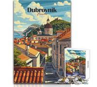Jigsaw Puzzles for Adults1000 Piece Dubrovnik Croatia Travel Poster Educational Game Birthday Present Secret Santa Gifts Size 50x75cm