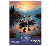 Jigsaw Puzzles for Adults1000 Piece Duck Lake Sunset Landscape Adult Jigsaw Puzzle Relaxing Games Staycation Kill Time for Birthday, Chrismas 70x50cm/1000pcs