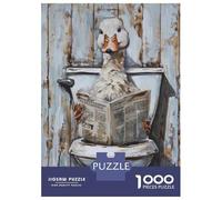 Jigsaw Puzzles for Adults1000 Piece Duck Reading Newspaper on Toilet Adult Jigsaw Puzzle Relaxing Games Staycation Kill Time for Birthday, Chrismas 70x50cm/1000pcs