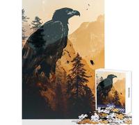 Jigsaw Puzzles for Adults1000 Piece Eagle Double Exposure Home Decoration Toys Birthday Gifts Brain Teaser Game Train Your Brain And Hands Size 50x75cm