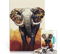 Jigsaw Puzzles for Adults1000 Piece Elephant Art Made of cardboard for age 14+ for home decoration Gifts Ideas。size:38x52cm/14.96x20.47inch