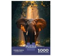 Jigsaw Puzzles for Adults1000 Piece Elephant in The Jungle River Jigsaws for Adults Family Games Birthday Present Help The Brain Exercise 70x50cm/1000pcs