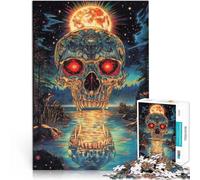 Jigsaw Puzzles for Adults1000 Piece Evil Skeleton Made of cardboard，Suitable for ages 14 and up Difficult and challenging Gift For Birthdays。size：38x52cm/14.96x20.47inch